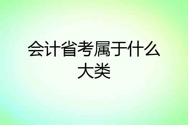 会计省考属于什么大类
