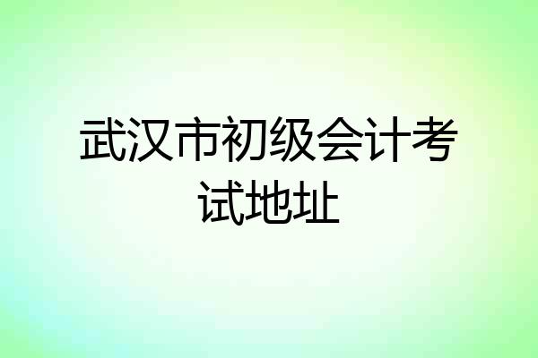 武汉市初级会计考试地址