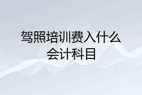 驾照培训费入什么会计科目
