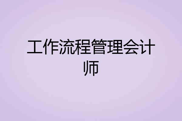 工作流程管理会计师