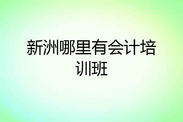 新洲哪里有会计培训班