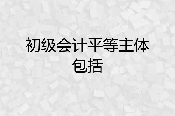 初级会计平等主体包括