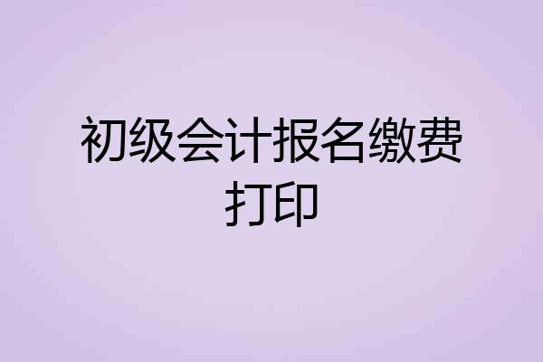 初级会计报名缴费打印