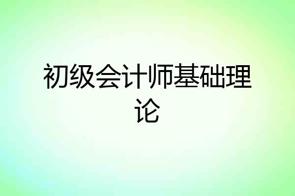 初级会计师基础理论