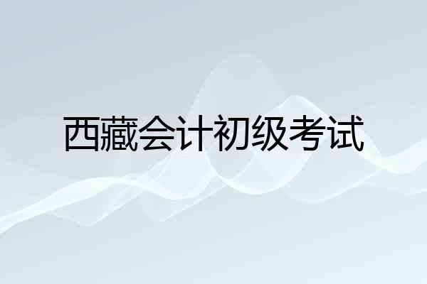 西藏会计初级考试