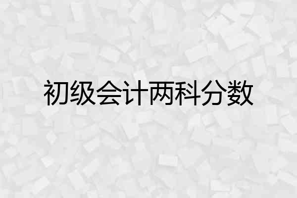 初级会计两科分数