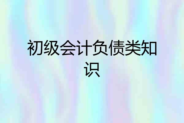 初级会计负债类知识