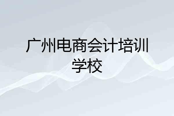 广州电商会计培训学校