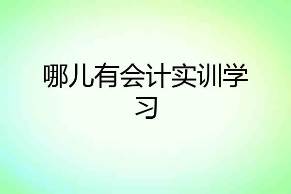 哪儿有会计实训学习