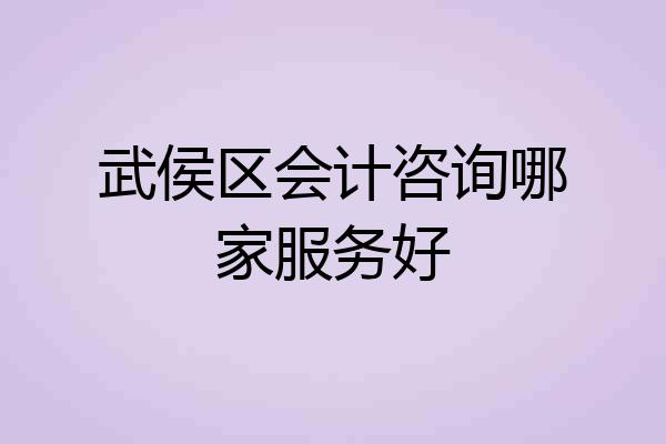 武侯区会计咨询哪家服务好