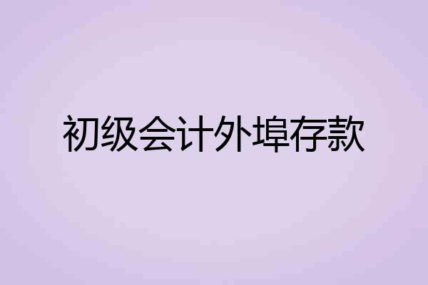 初级会计外埠存款