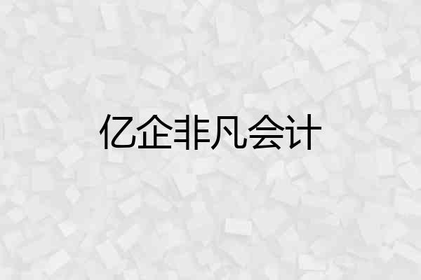 亿企非凡会计