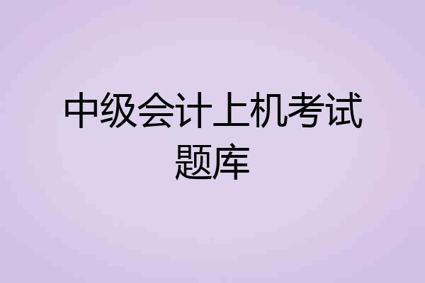 中级会计上机考试题库