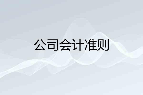 公司会计准则
