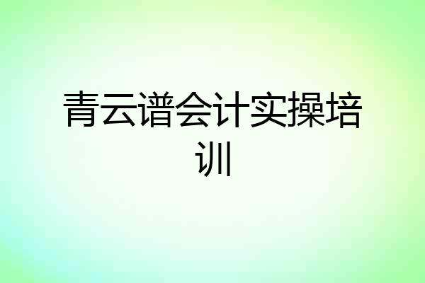 青云谱会计实操培训