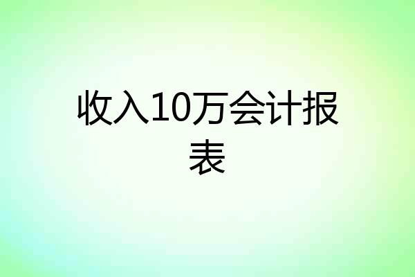 收入10万会计报表