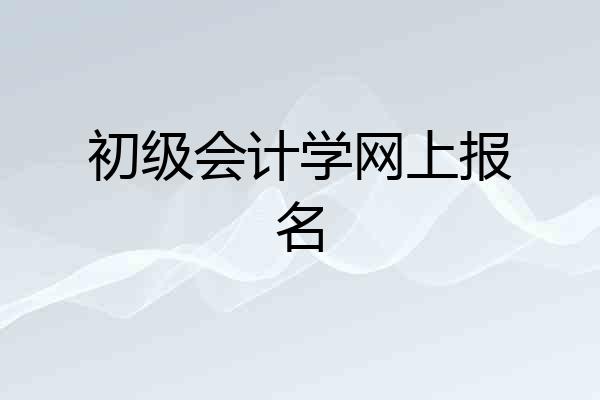初级会计学网上报名