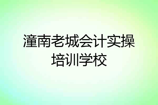 潼南老城会计实操培训学校