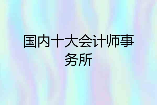 国内十大会计师事务所