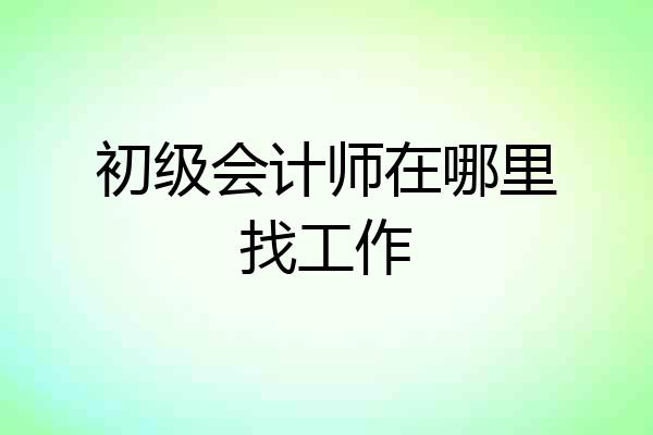 初级会计师在哪里找工作