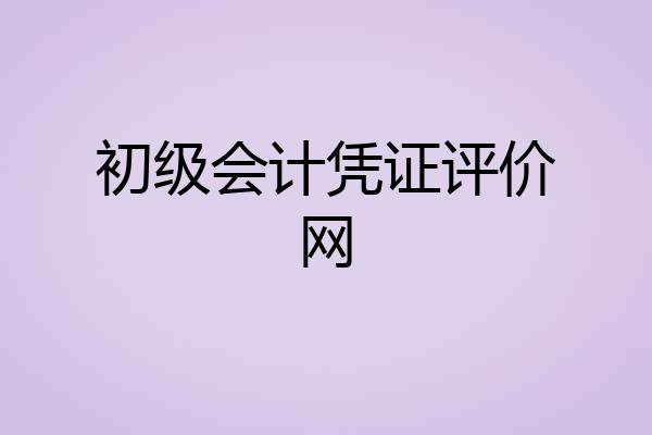 初级会计凭证评价网