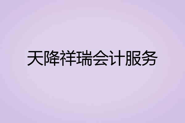 天降祥瑞会计服务