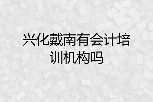 兴化戴南有会计培训机构吗