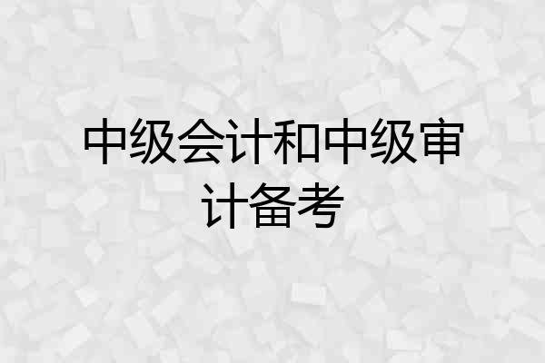 中级会计和中级审计备考