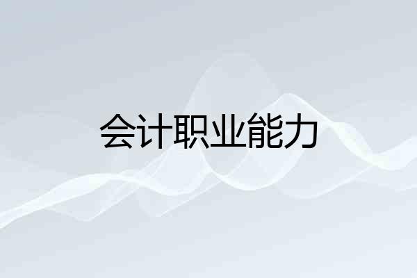 会计职业能力