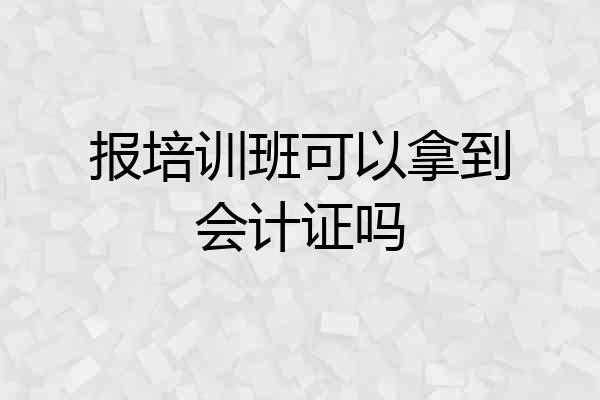 报培训班可以拿到会计证吗