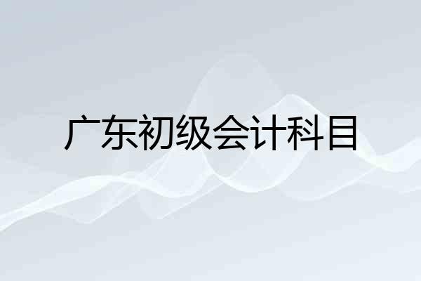 广东初级会计科目