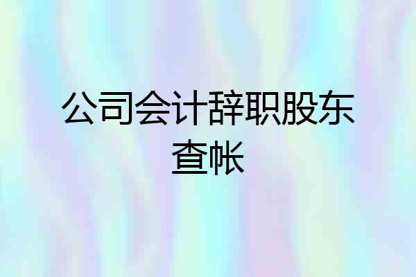 公司会计辞职股东查帐