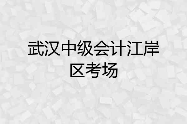 武汉中级会计江岸区考场