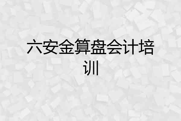 六安金算盘会计培训
