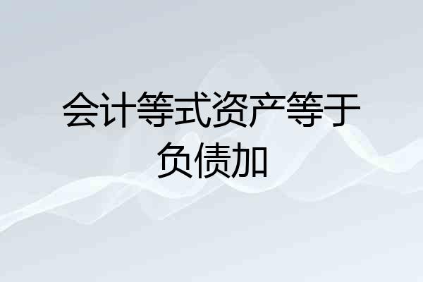 会计等式资产等于负债加