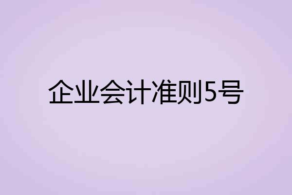 企业会计准则5号