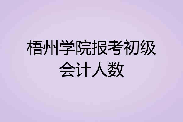 梧州学院报考初级会计人数
