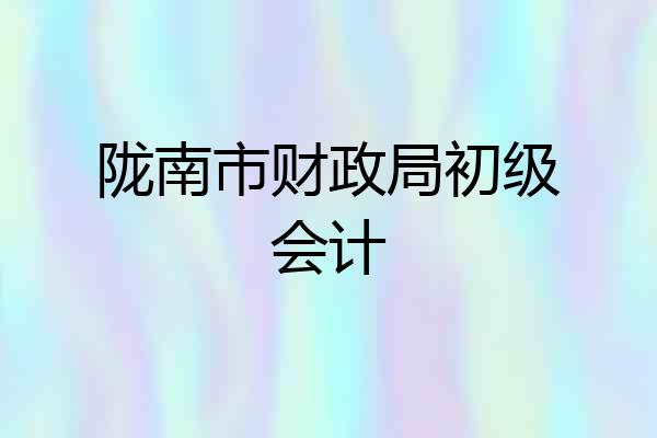 陇南市财政局初级会计