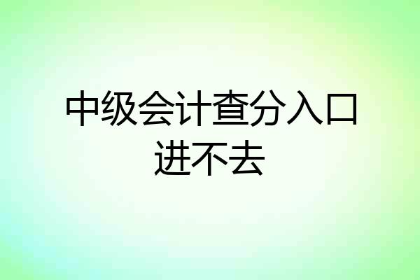中级会计查分入口进不去