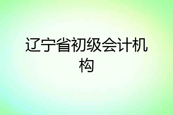 辽宁省初级会计机构