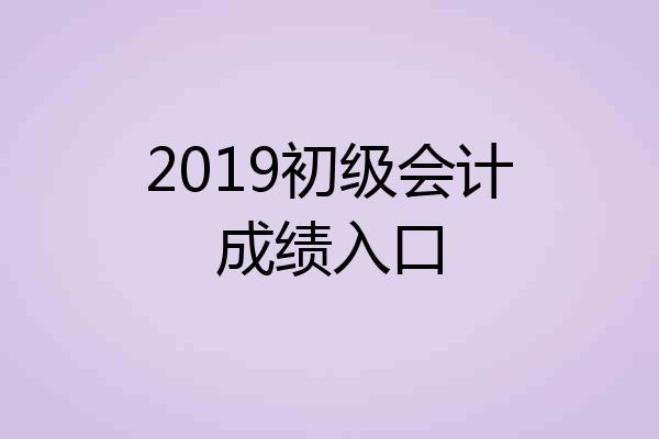 2019初级会计成绩入口