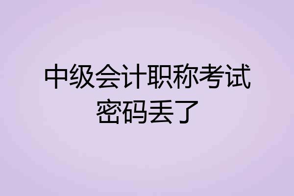 中级会计职称考试密码丢了