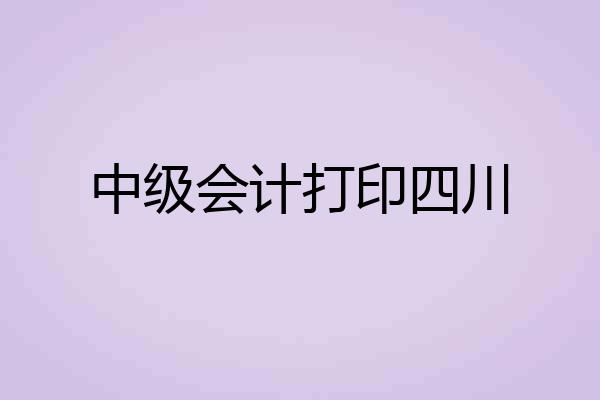 中级会计打印四川