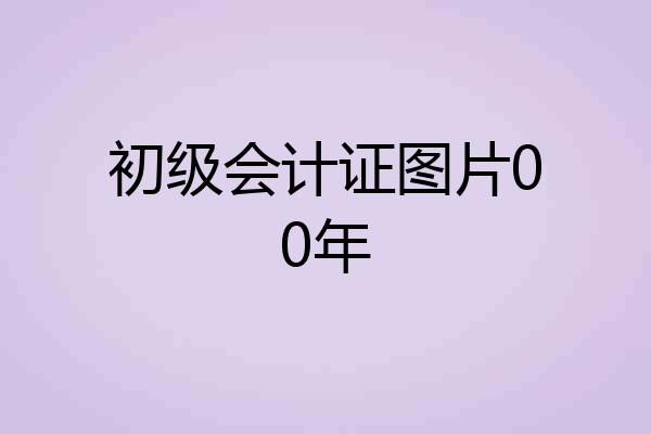 初级会计证图片00年