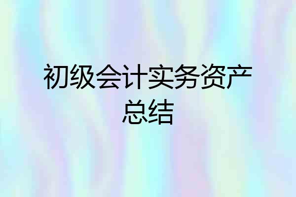 初级会计实务资产总结