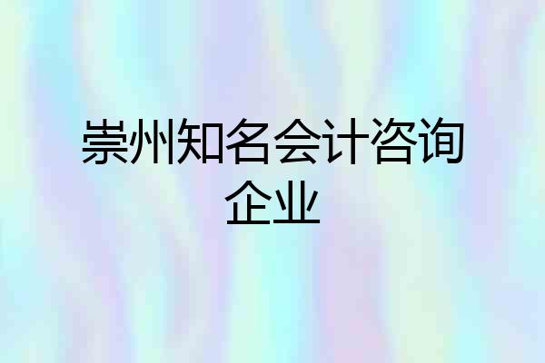 崇州知名会计咨询企业