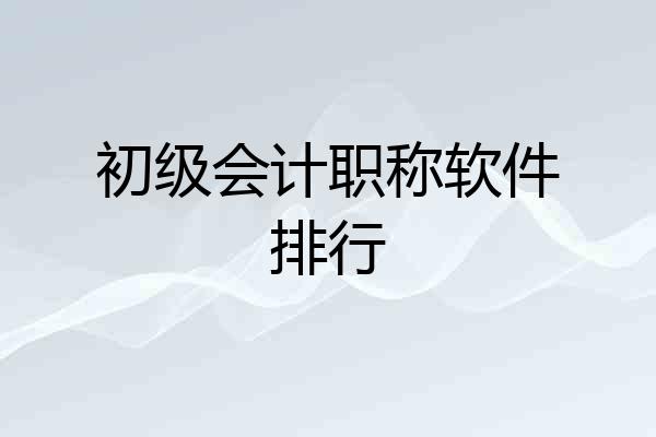 初级会计职称软件排行