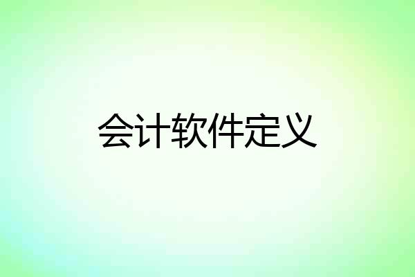 会计软件定义