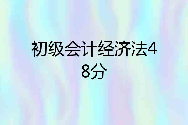 初级会计经济法48分