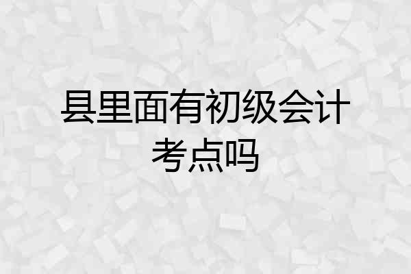 县里面有初级会计考点吗